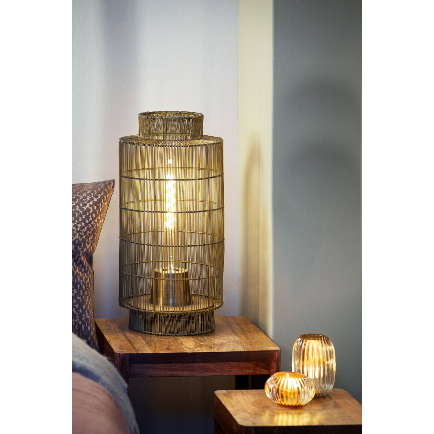 Tischleuchte Lampe Laterne GRUARO von Light & Living Ø24x52 cm Antik Bronze