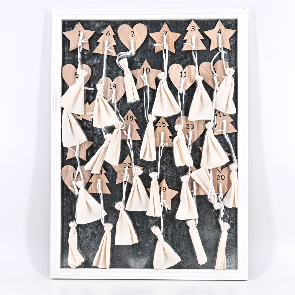 Weihnachten Advent Kalender Holz Magnet zum selbst befüllen Braun