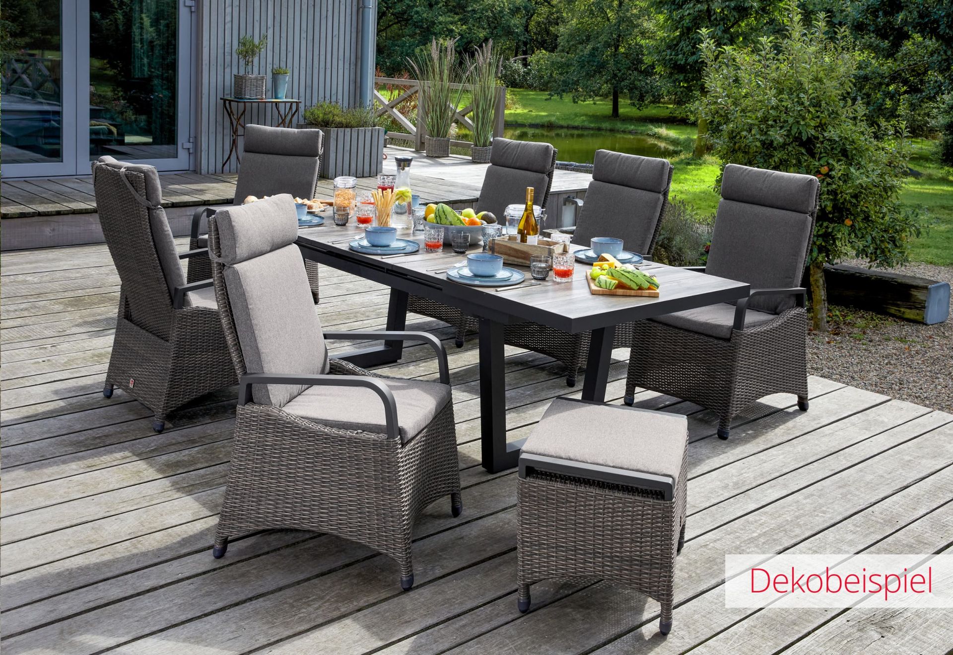 Ausziehtisch Gartentisch Kentucky Esstisch Keramik 200/260x100x75cm