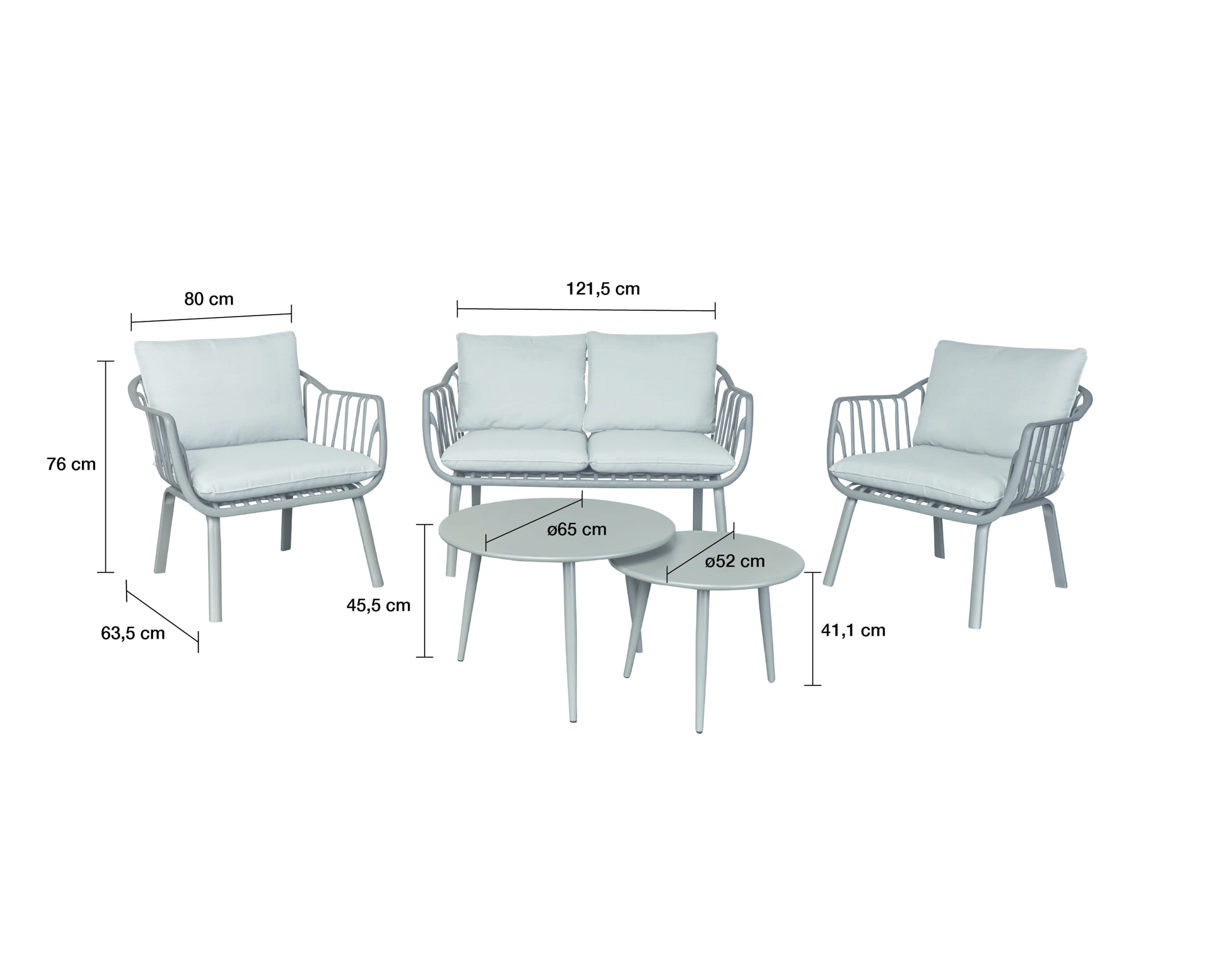 Lounge Set 4tlg. Moroni Loungemöbel Sitzgruppe Gartenlounge Loungeecke Grün