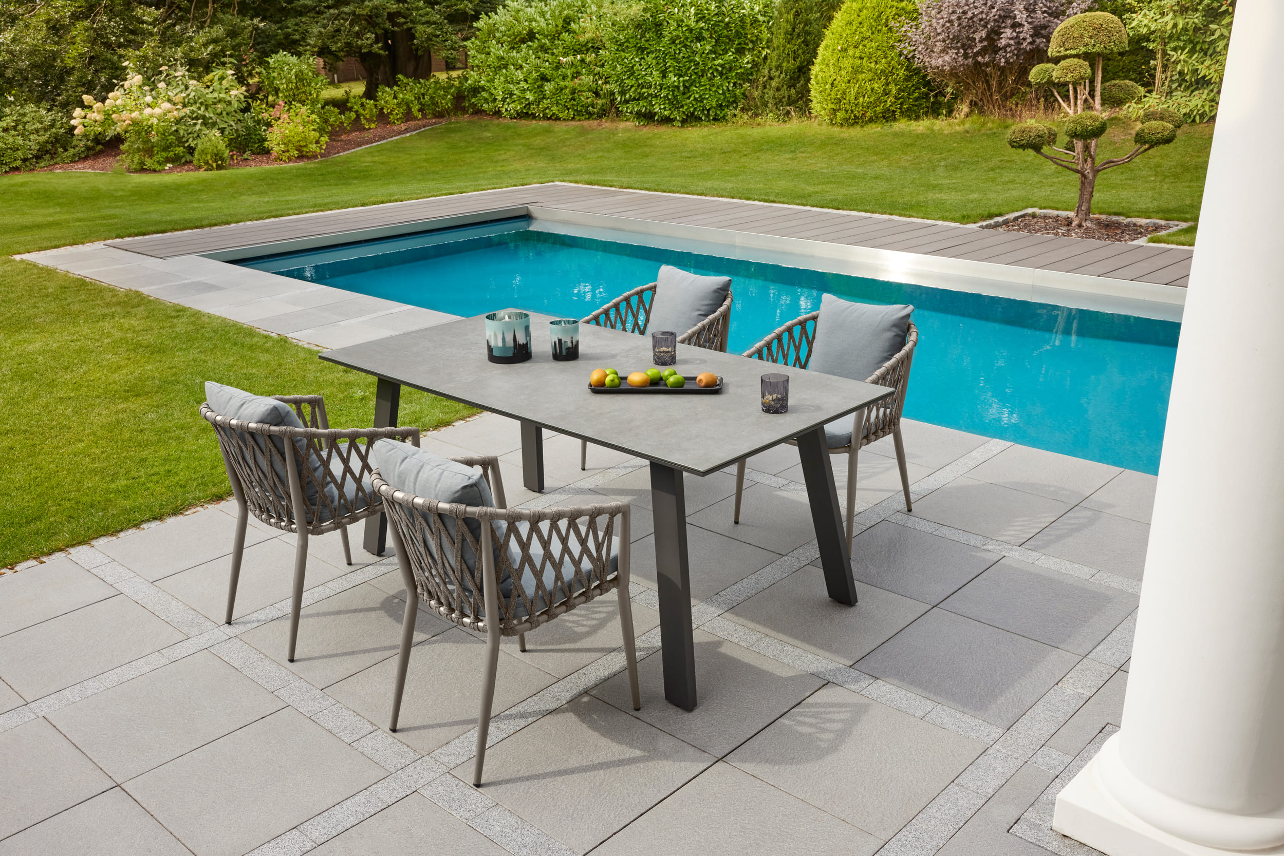 Stapelstuhl Gartenstuhl Armlehnenstuhl Vienna Rope taupe-taupe