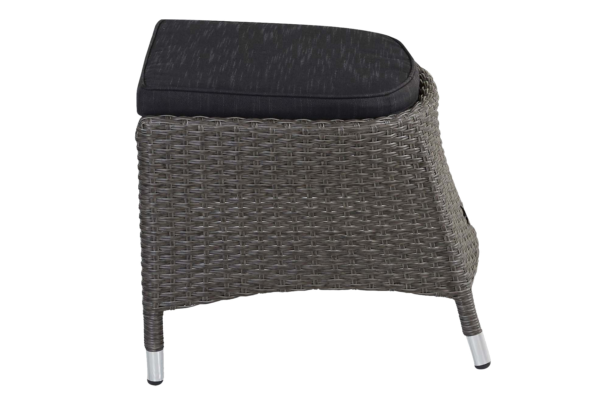 Hocker Fußbank Kansas, grau-mix, Rattanoptik, Garten, wetterfest