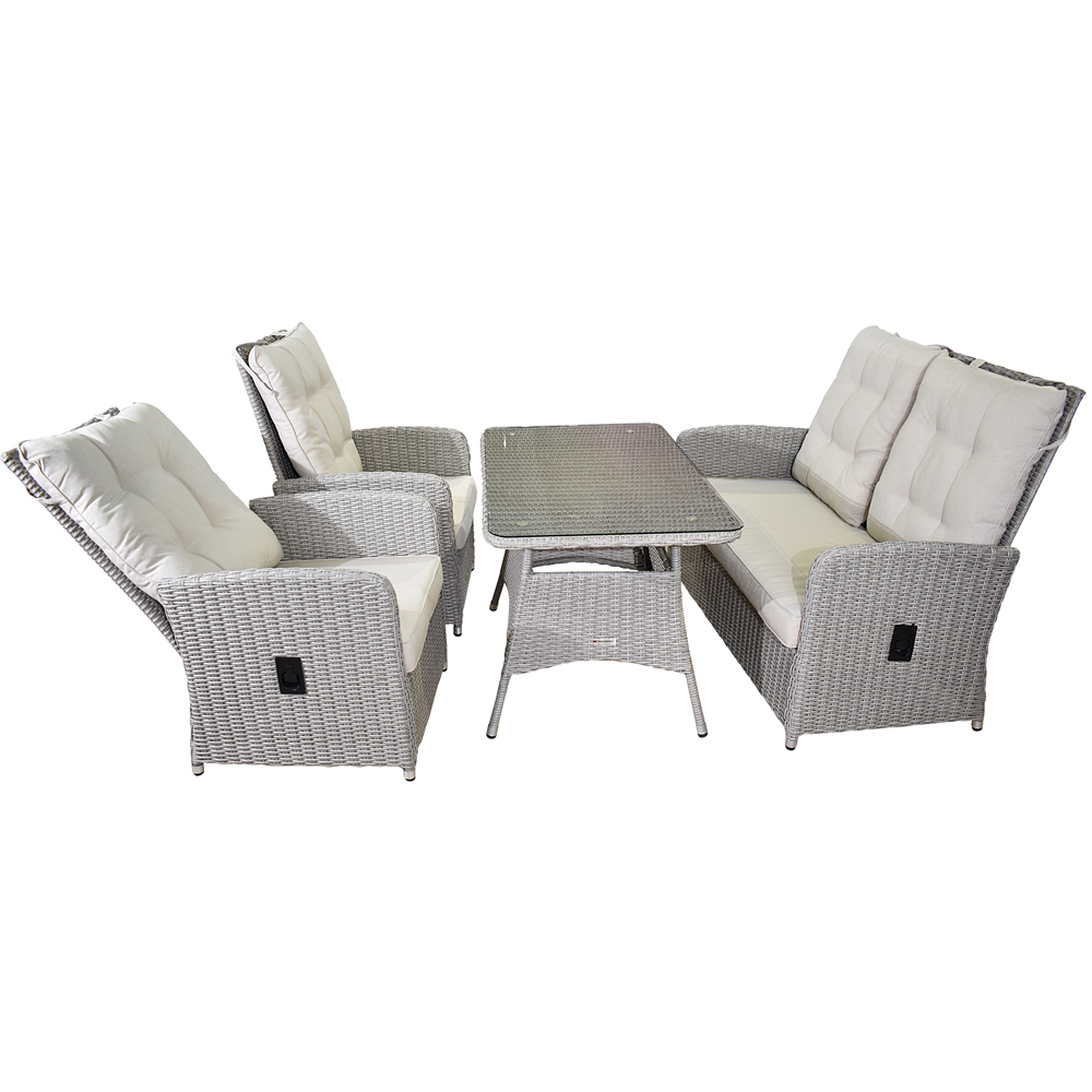 Lounge Set 4-tlg. Dayton Garten Sitzgruppe mit Tisch Loungegarnitur Hell