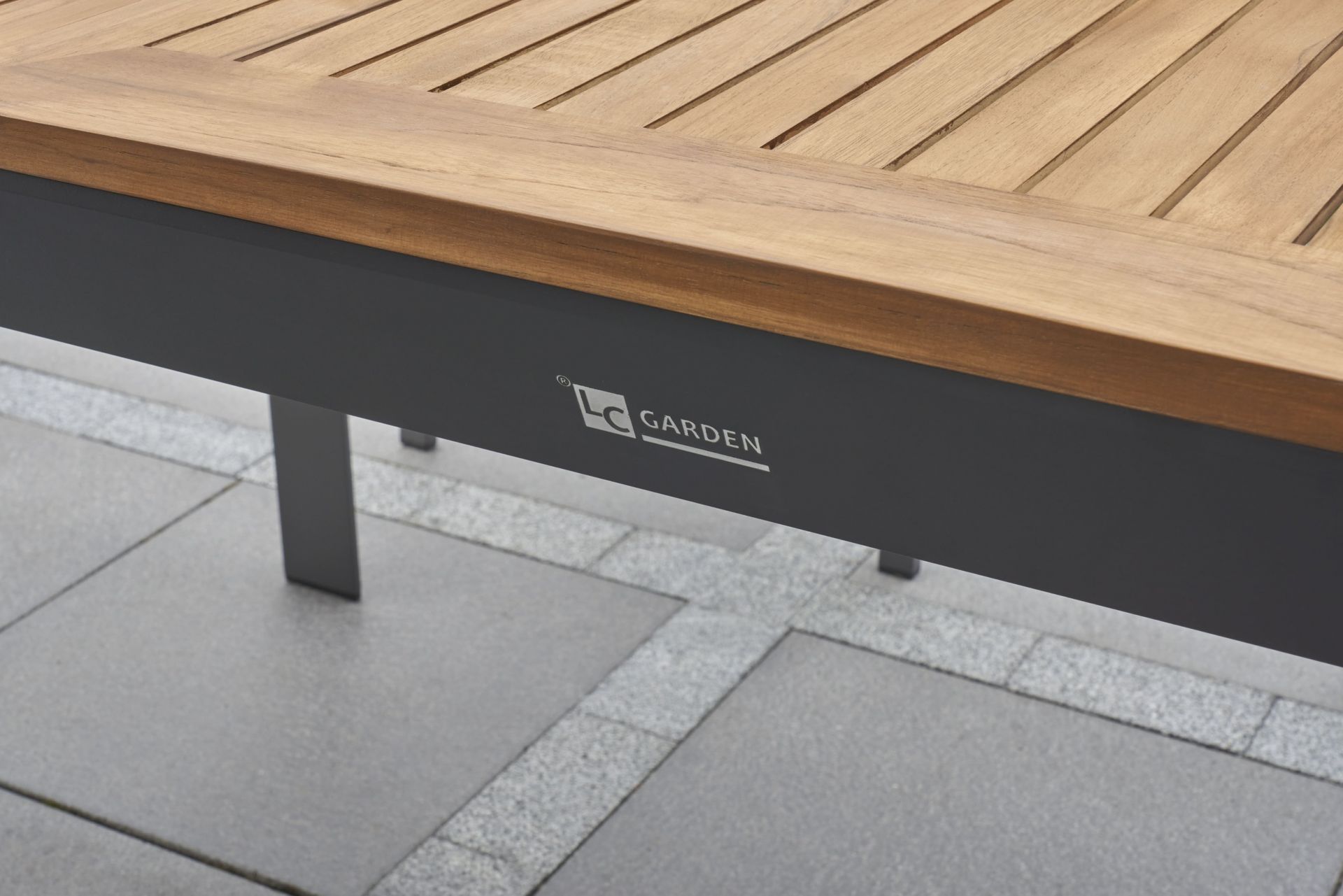 Gartentisch New Jersey Esstisch Terassentisch anthrazit/Teak 160 x 90 cm