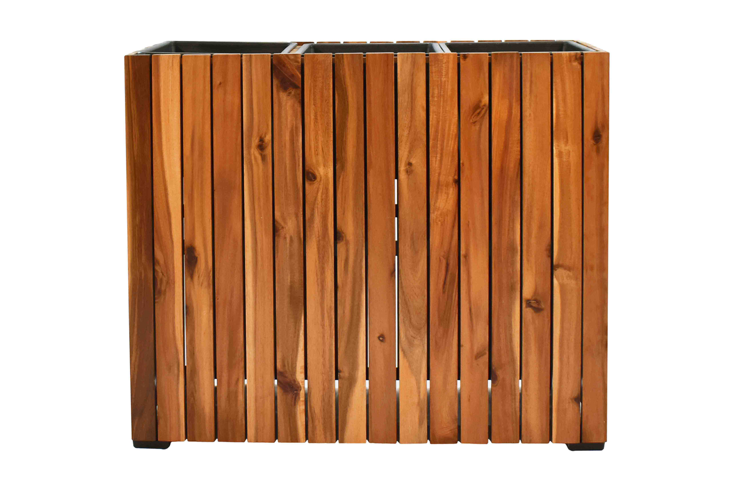 Pflanzgefäß Pflanzkasten Blumenkasten Akazienholz 79x28x62 cm mit Einsatz