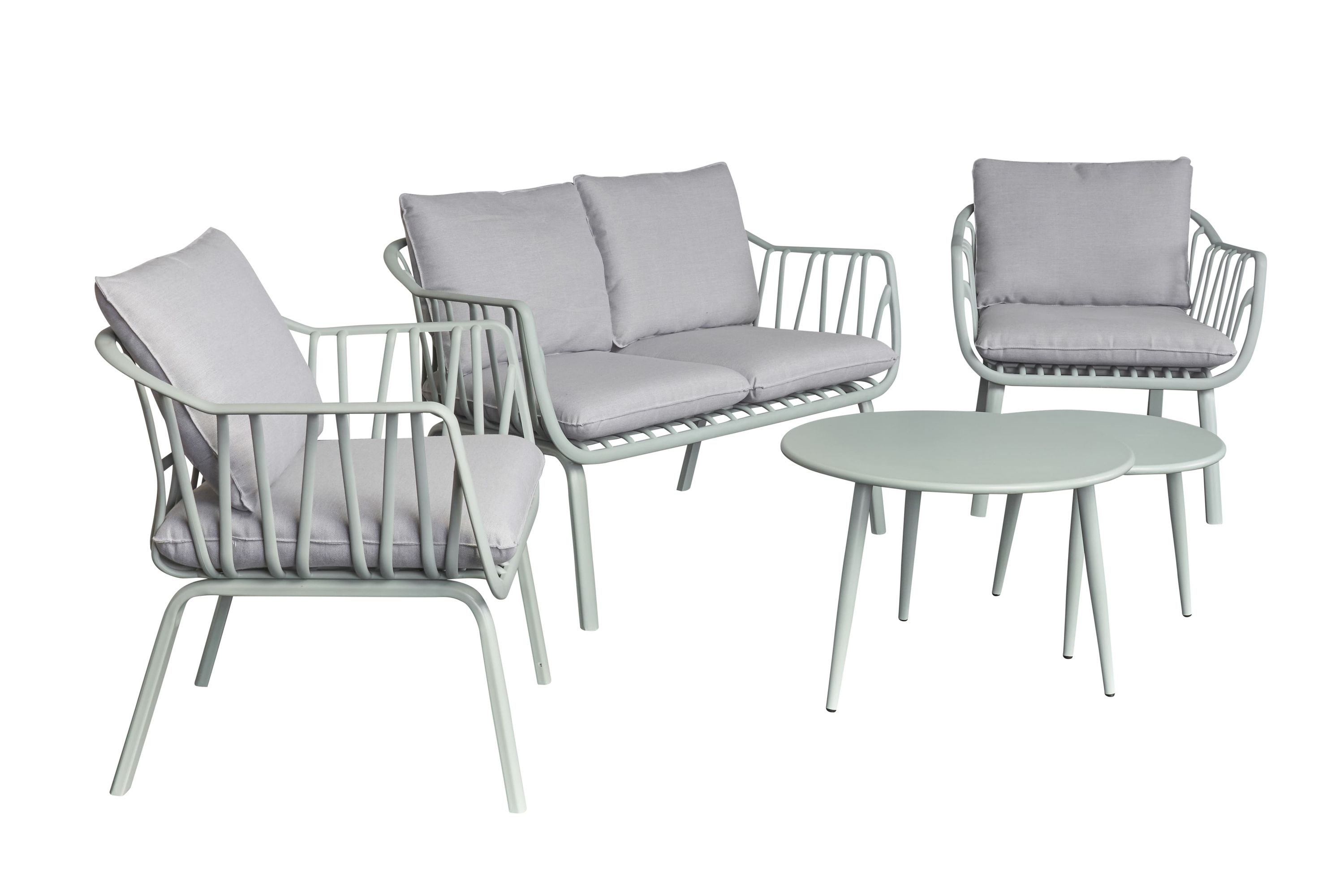 Lounge Set 4tlg. Moroni Loungemöbel Sitzgruppe Gartenlounge Loungeecke Grün