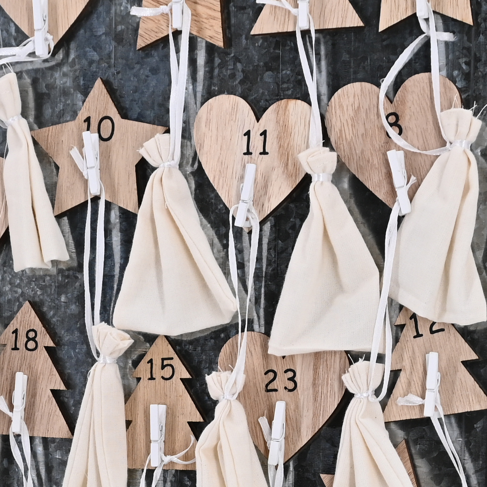 Weihnachten Advent Kalender Holz Magnet zum selbst befüllen Braun