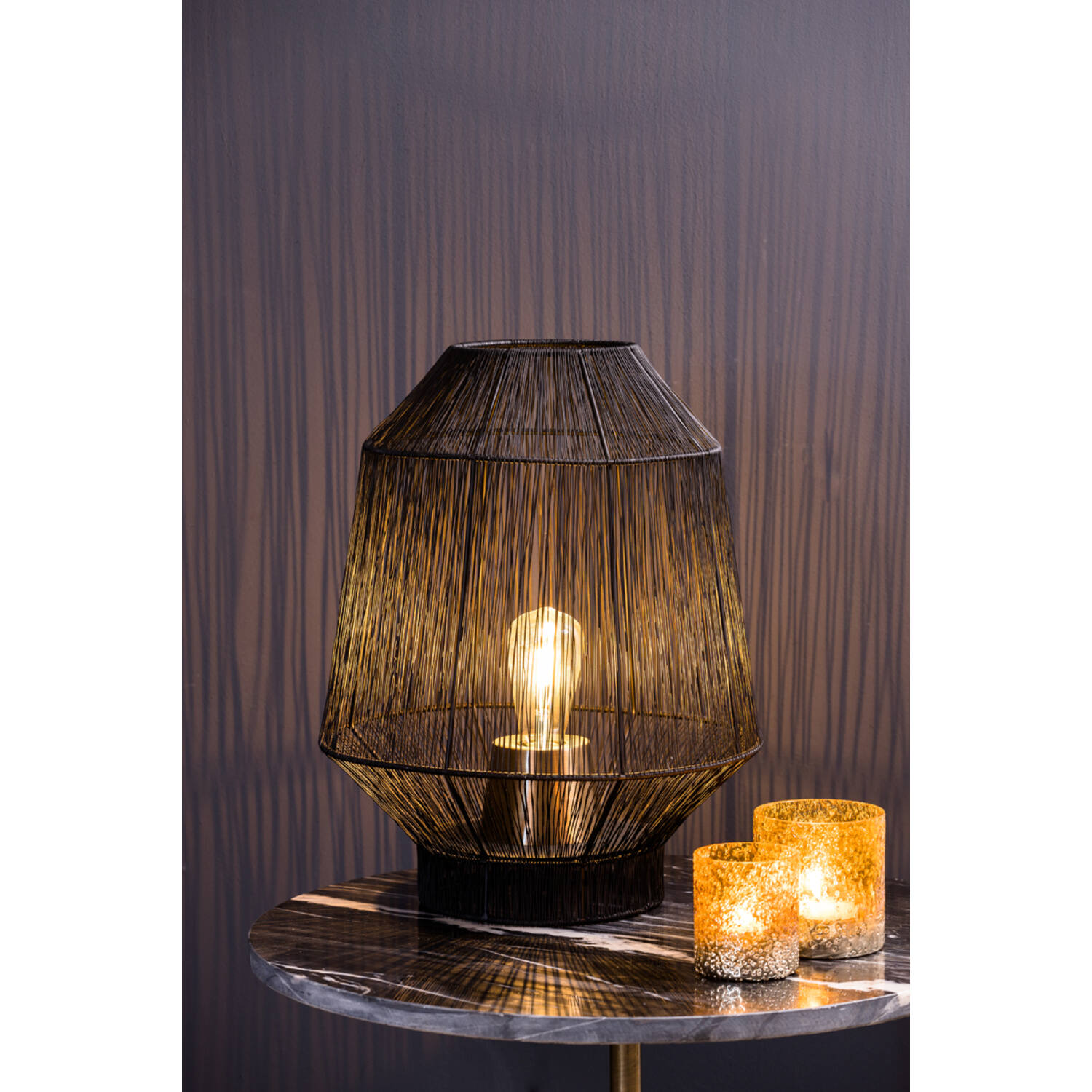 Tischleuchte Lampe VITORA von Light & Living Ø37x46 cm Matt Schwarz