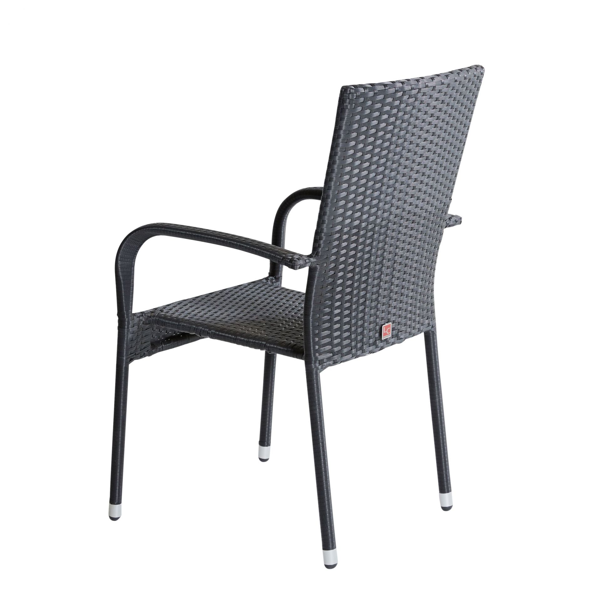 Stapelstuhl Balkonstuhl Oslo Armlehnstuhl Gartenstuhl Polyrattan schwarz