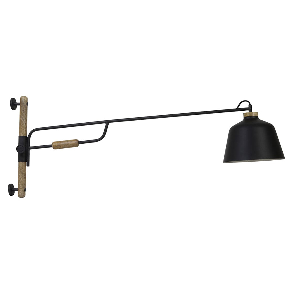 Wandleuchte Lampe BANU von Light & Living 120x25x45 cm Holz schwarz