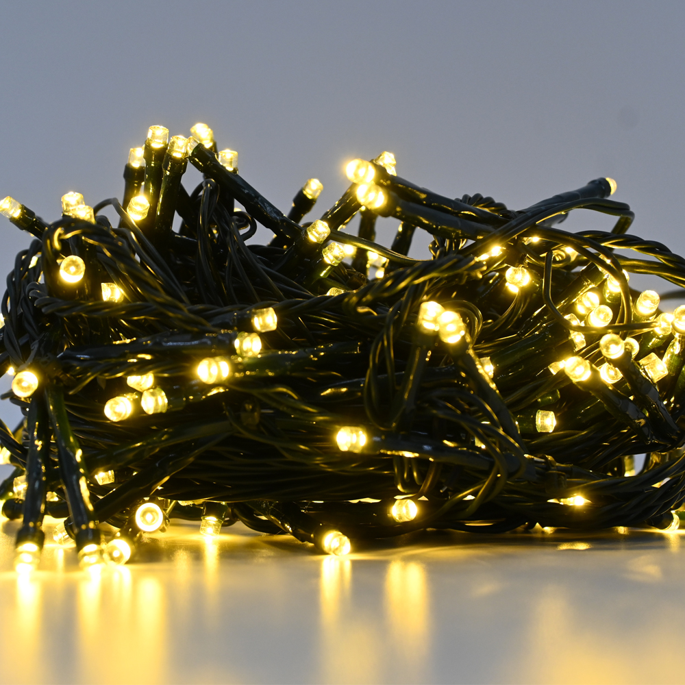 Lichterkette Weihnachtsbeleuchtung 204 LED-Leuchten warmweiß 16 m