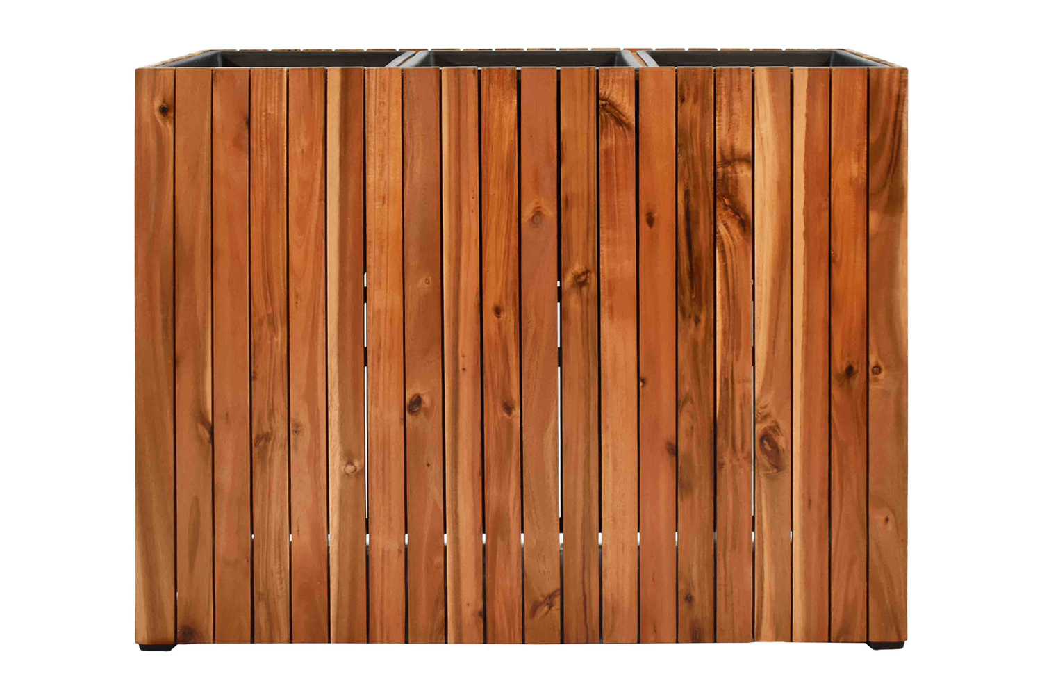 Pflanzgefäß Pflanzkasten Blumenkasten Akazienholz 93x33x72 cm mit Einsatz