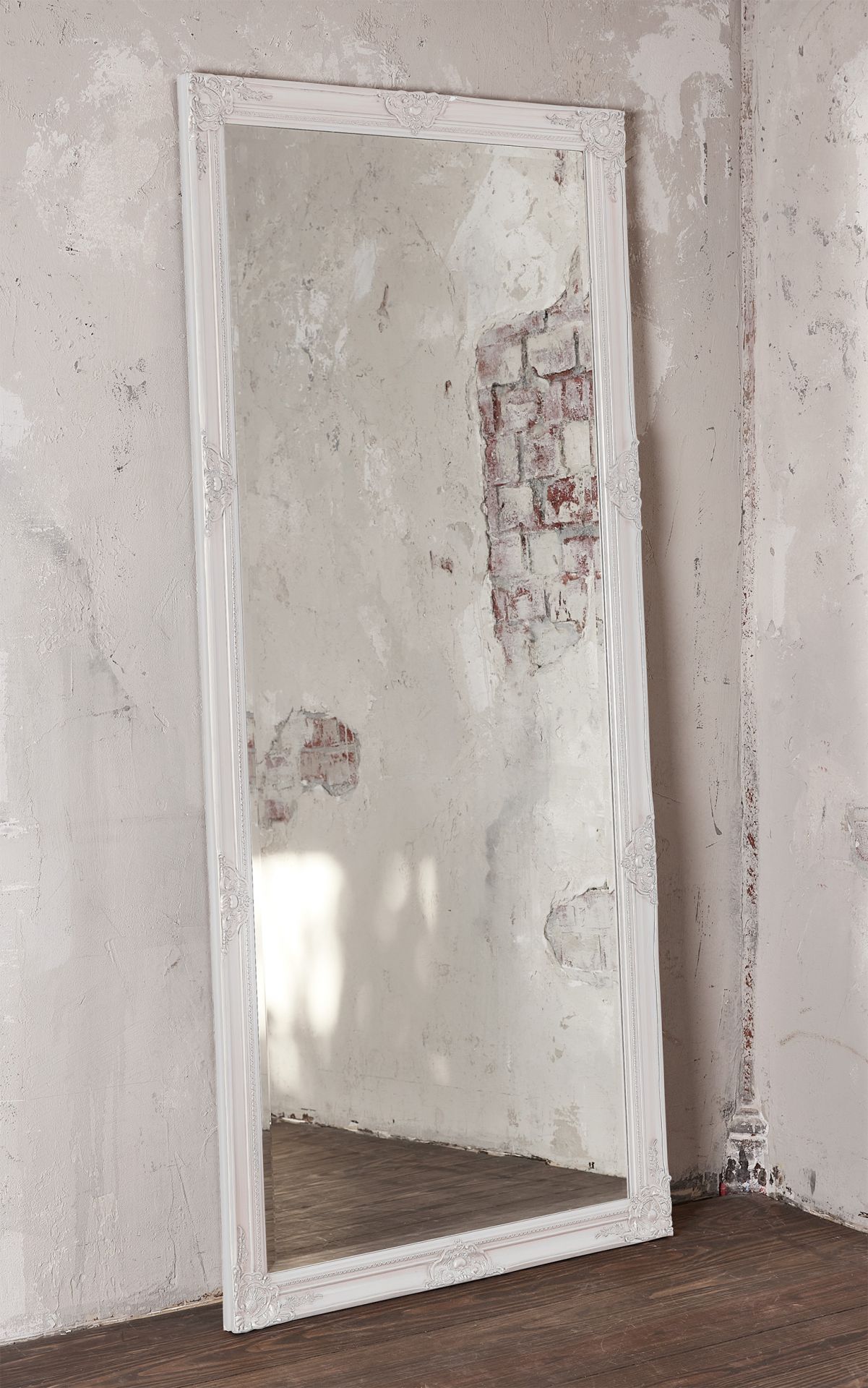 Wandspiegel Barock XXL Spiegel Weiß 200 x 100 cm Antik-Stil Ganzkörperspiegel