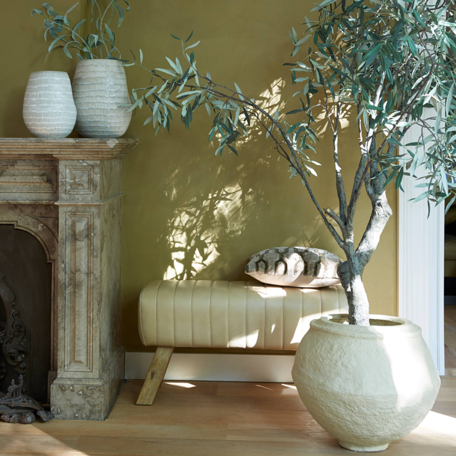 Dekovase Vase GIORGIA von Light & Living Blumenvase Tischvase Keramik crème-beige