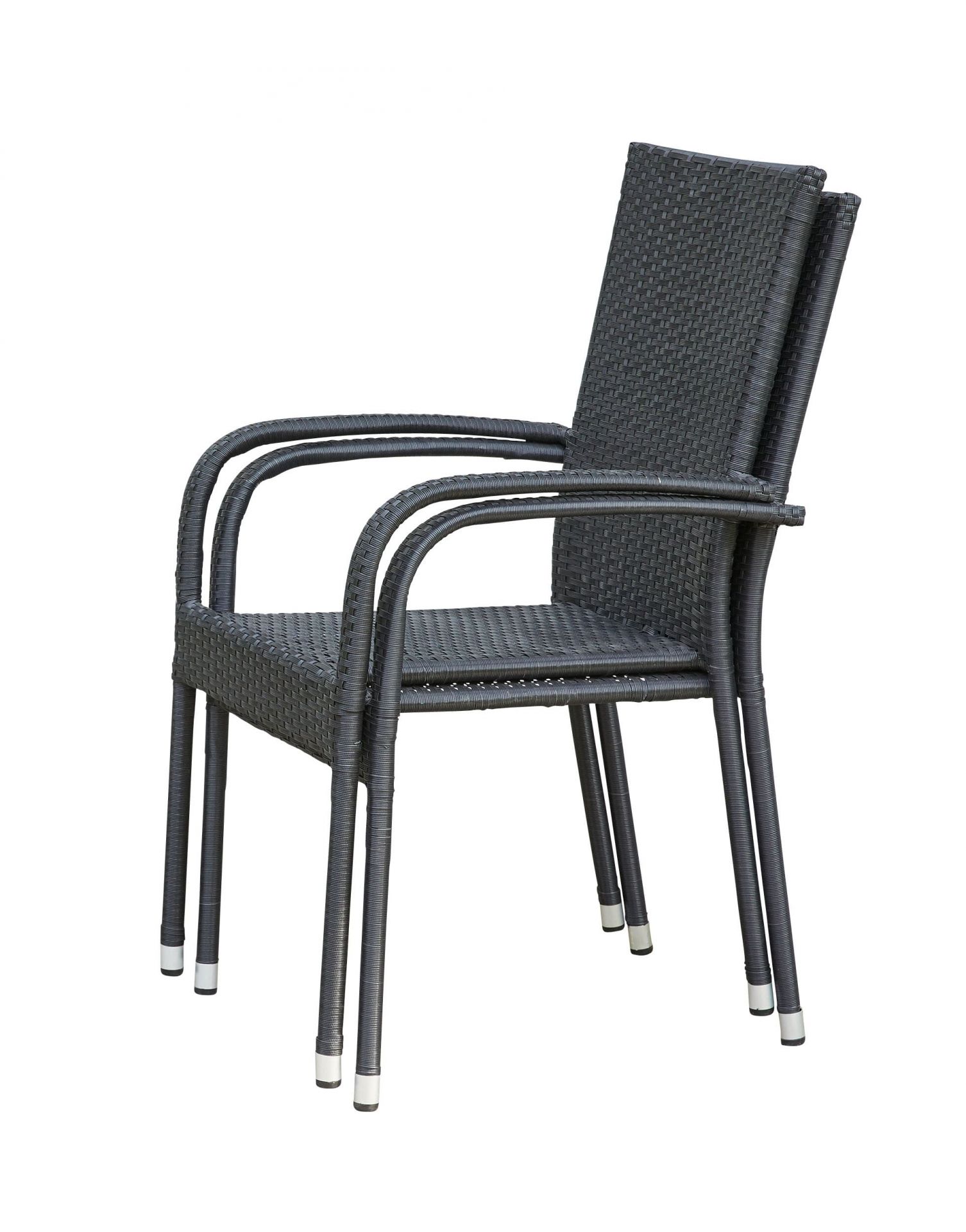 Stapelstuhl Balkonstuhl Oslo Armlehnstuhl Gartenstuhl Polyrattan schwarz