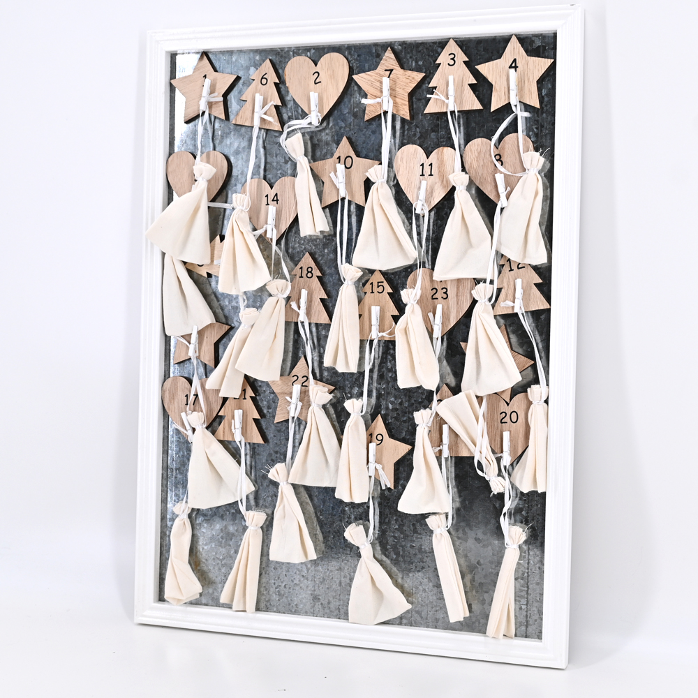 Weihnachten Advent Kalender Holz Magnet zum selbst befüllen Braun