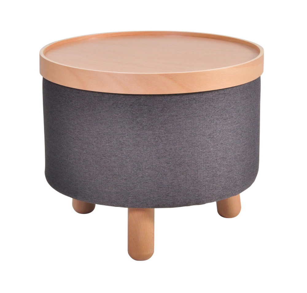 Molde Hocker Beistelltisch mit Tablett grau