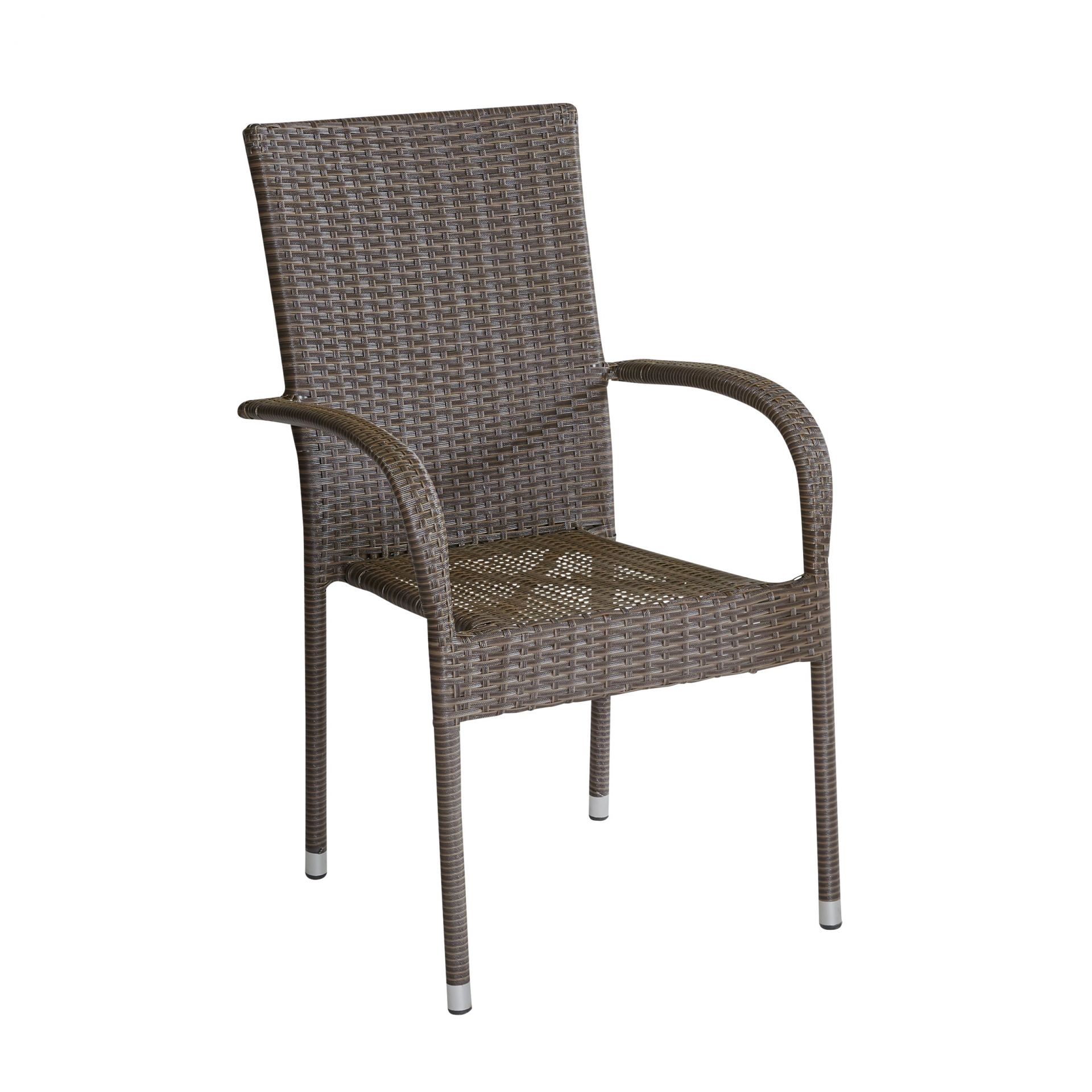 Stapelstuhl Balkonstuhl Oslo Armlehnstuhl Gartenstuhl Polyrattan braun