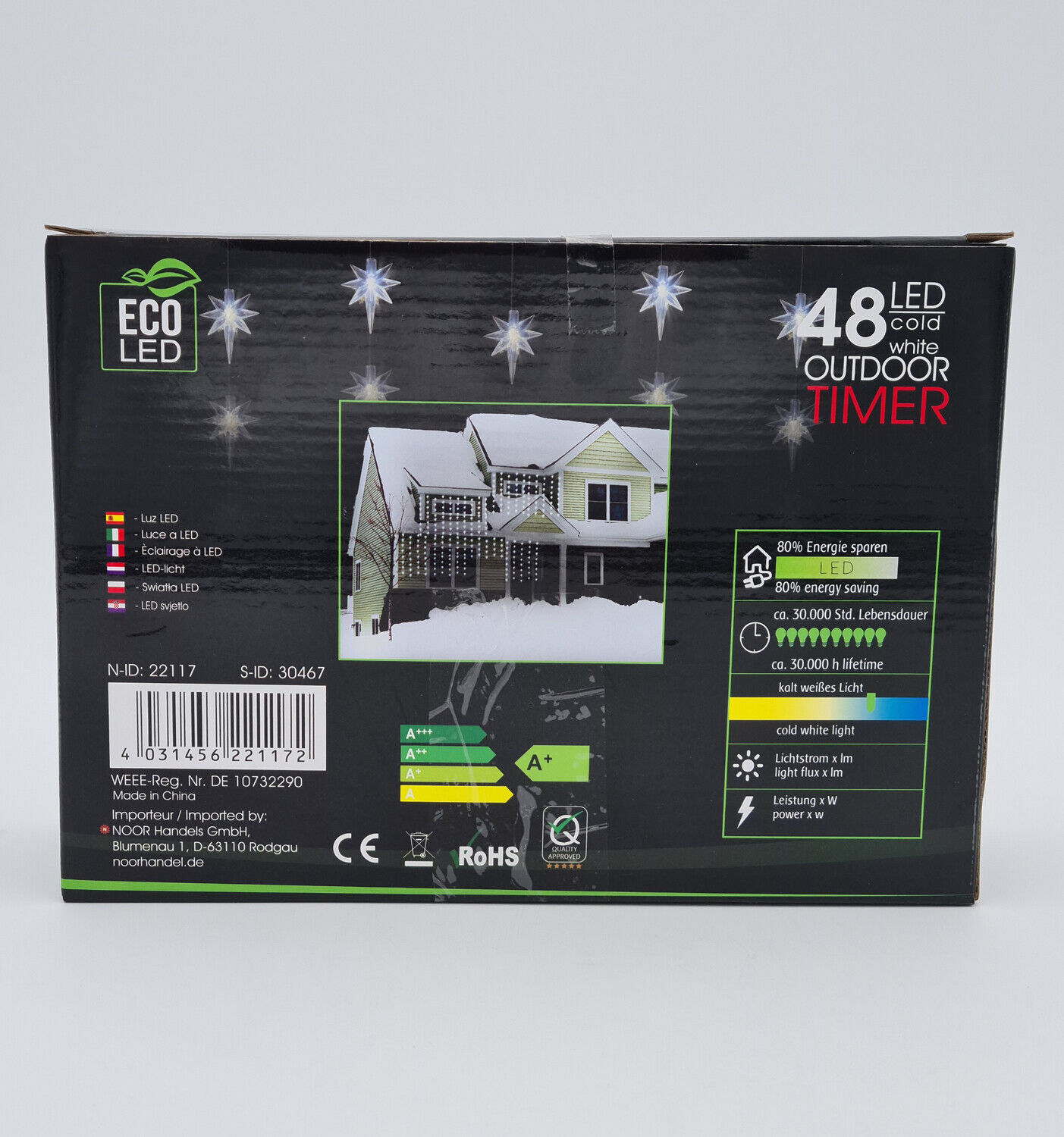 ECO LED Lichtervorhang Lichterkette Polarstern OUTDOOR Weihnachtsdeko