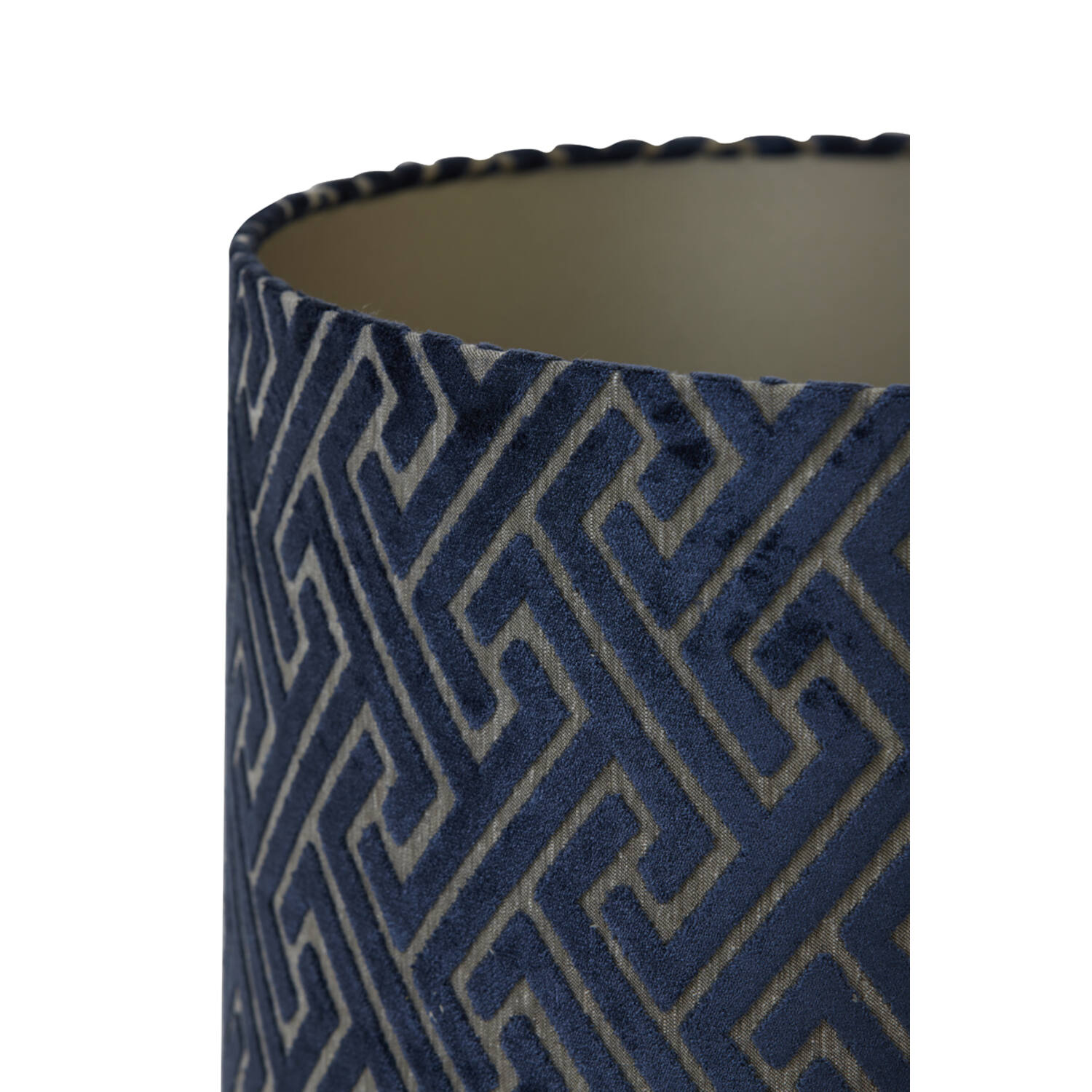 Lampenschirm Zylinder MAZE von Light & Living dunkelblau-taupe Ø35x30 cm