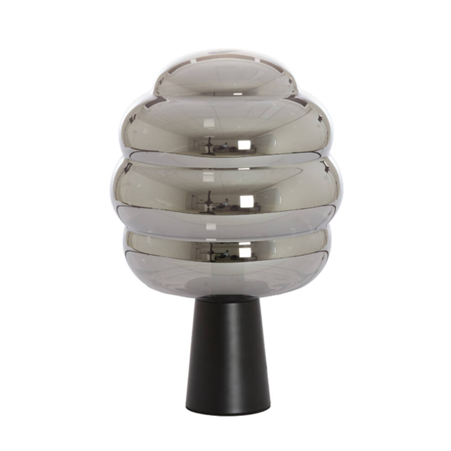 Tischleuchte MISTY von Light & Living Ø30x46 cm Lampe Rauchglas-schwarz