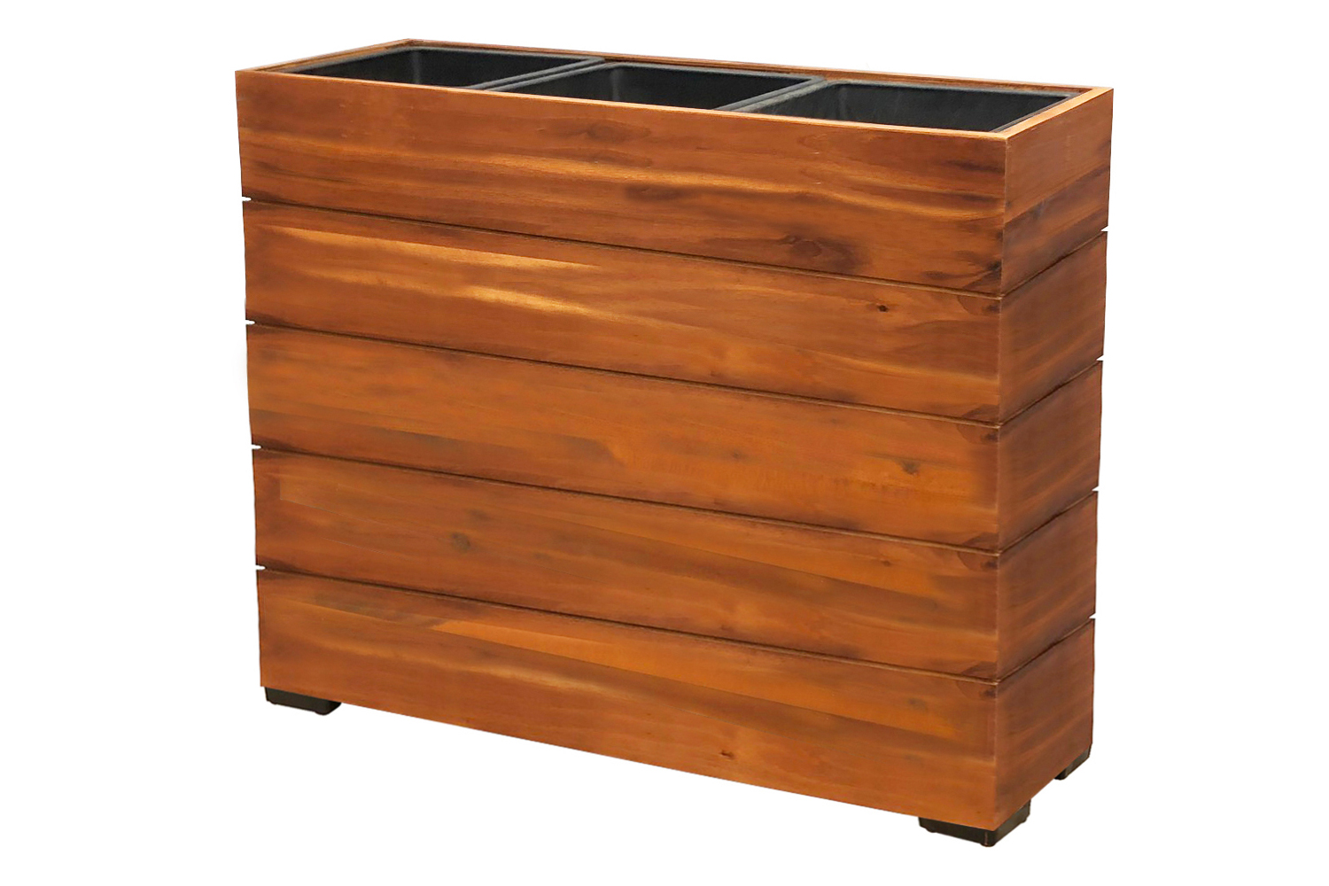 Pflanzgefäß Pflanzkasten Blumenkasten Akazienholz 79x28x62 cm mit Einsatz