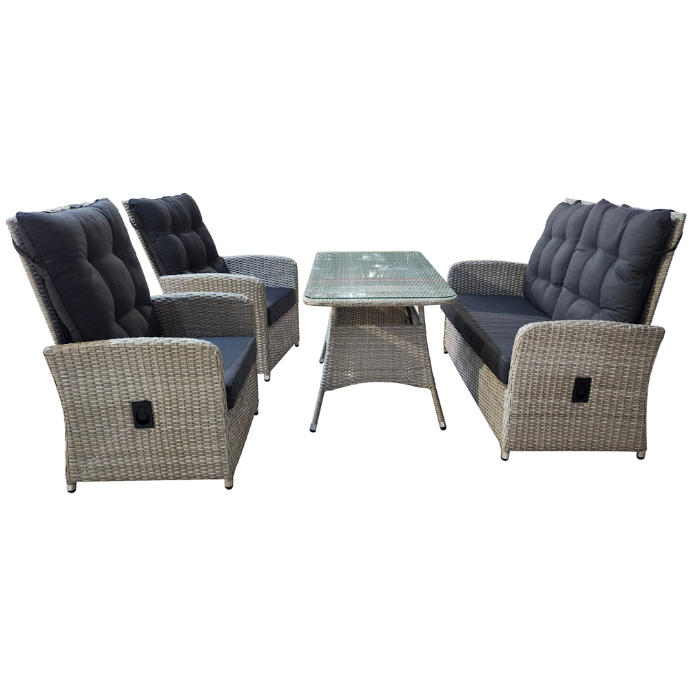 Lounge Set 4-tlg. Dayton Garten Sitzgruppe mit Tisch Loungegarnitur Grau
