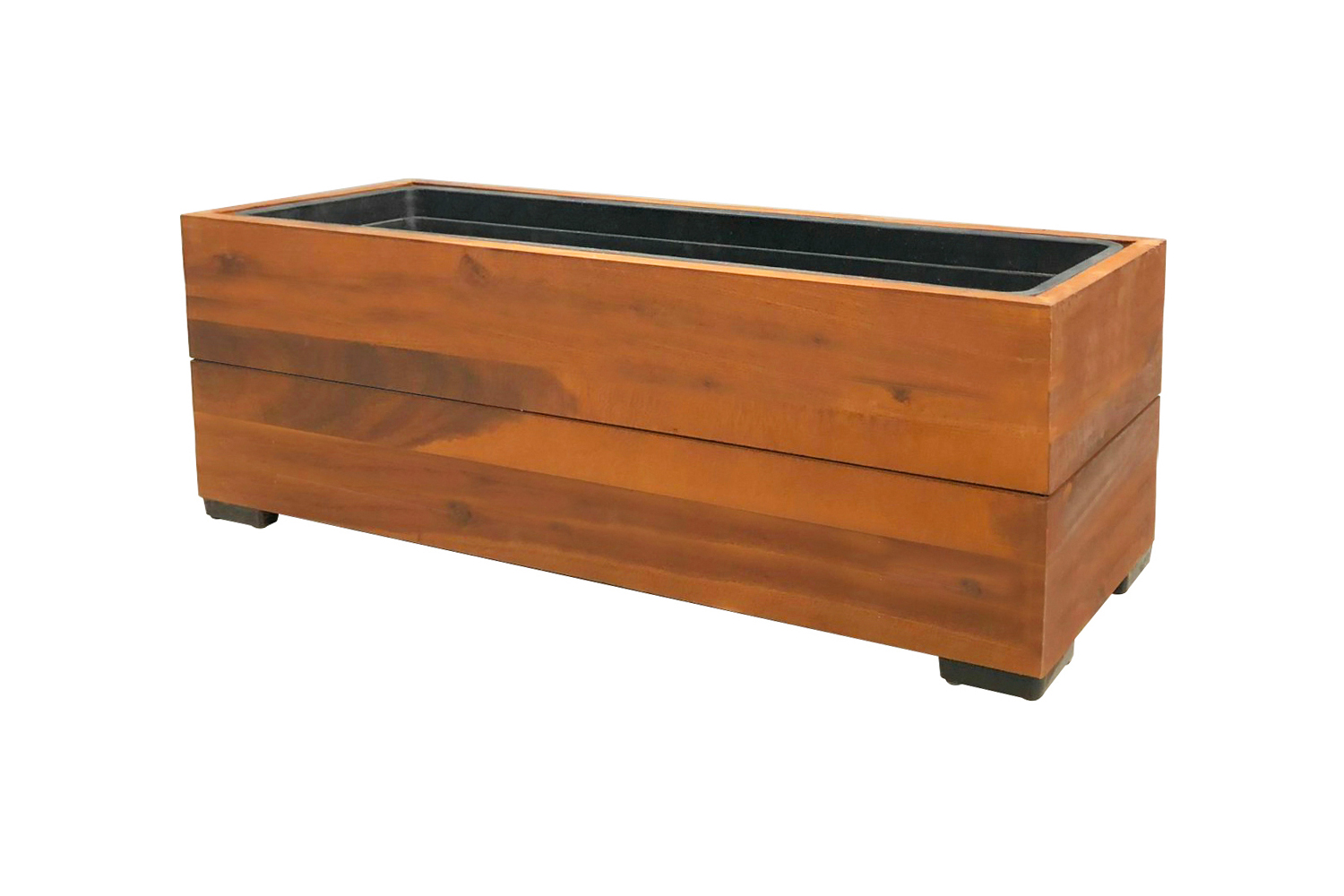 Pflanzgefäß Pflanzkasten Blumenkasten Akazienholz 20,5x62 cm mit Einsatz