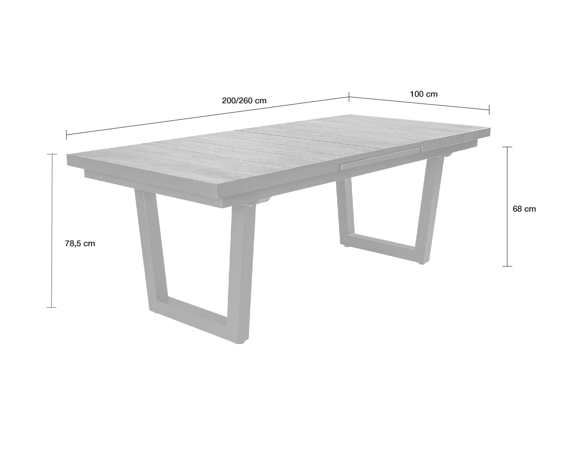 Ausziehtisch Gartentisch Nizza Keramik Esstisch V-Fuß 200/260x100x75cm