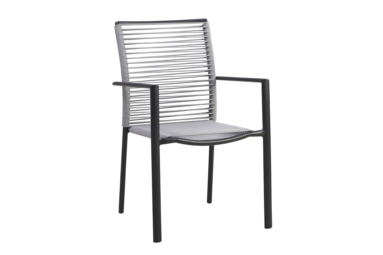 Dining-Sessel Stapelstuhl VINCENZA Armlehnstuhl Gartenstuhl Anthrazit/Grau
