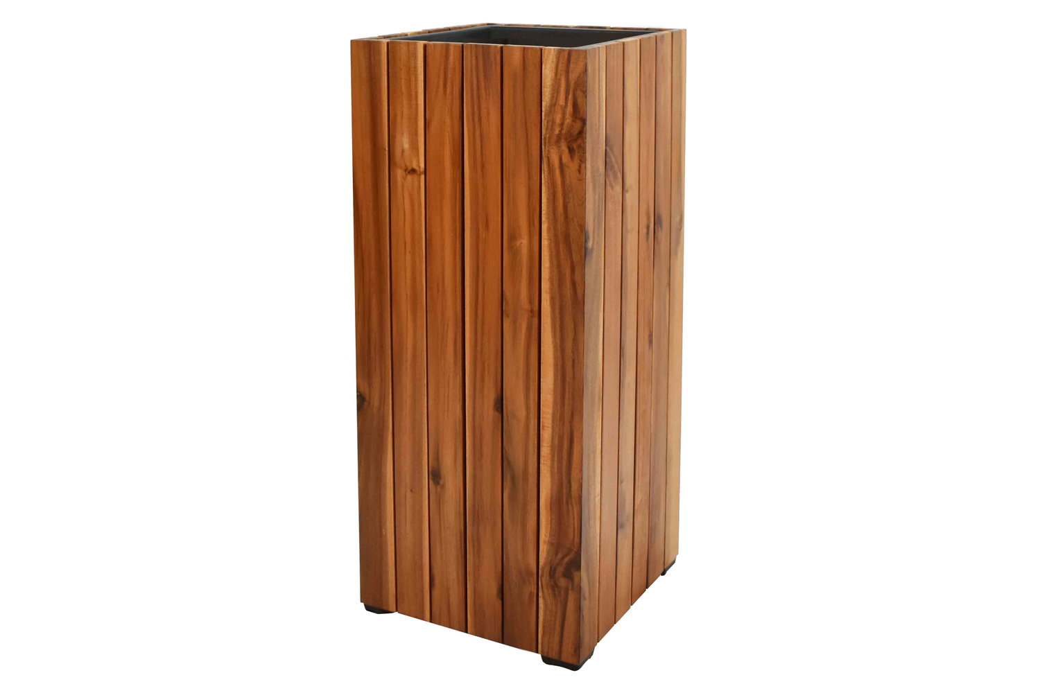 Pflanzgefäß Pflanzkasten Blumenkasten Akazienholz 28x62 cm mit Einsatz