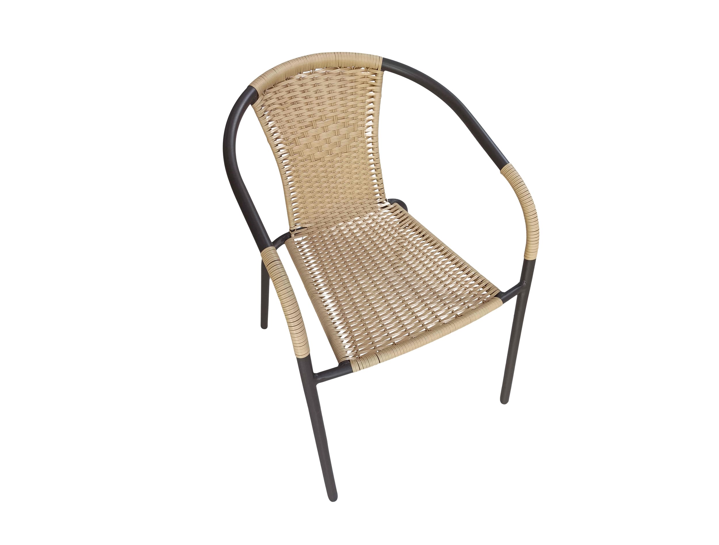 Stapelstuhl Ibiza Gartenstuhl Bistrostuhl Armlehnstuhl braun/beige