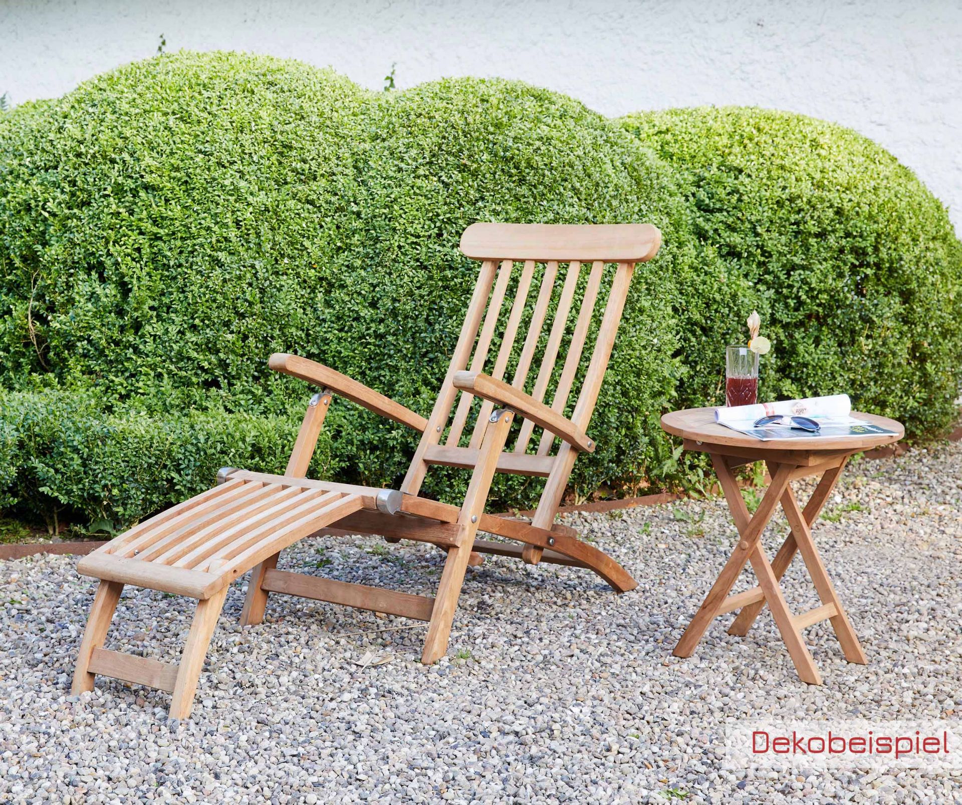 Klapptisch Ela Teak Beistelltisch rund Gartenmöbel Ø50x50cm