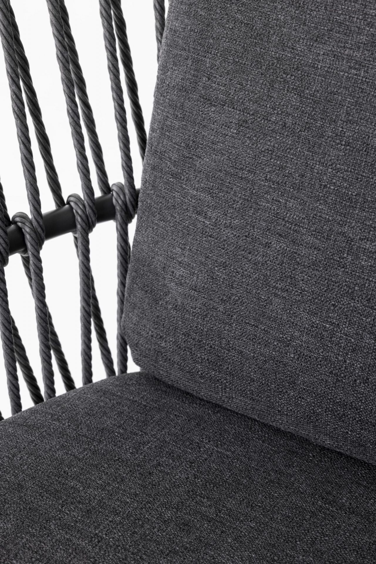Barstuhl Balu Gartenstuhl mit Sitz-und Rückenkissen anthrazit Aluminium/Rope
