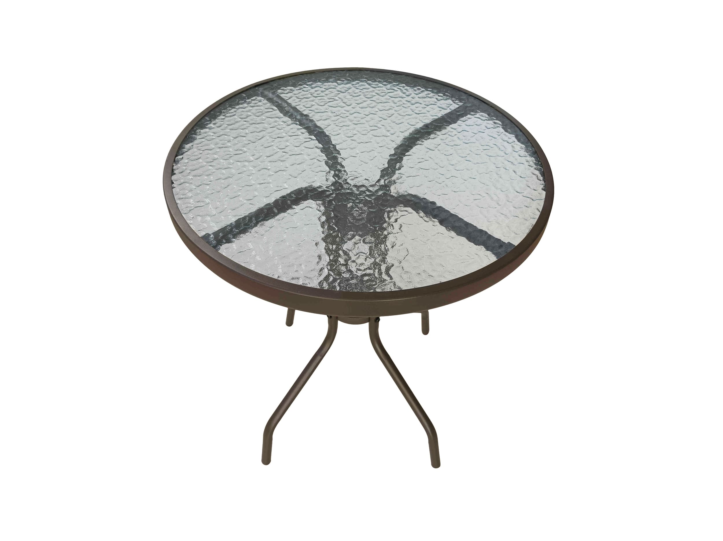 Gartentisch Ibiza Balkontisch Bistrotisch Ø60cm rund braun Metall/Glas