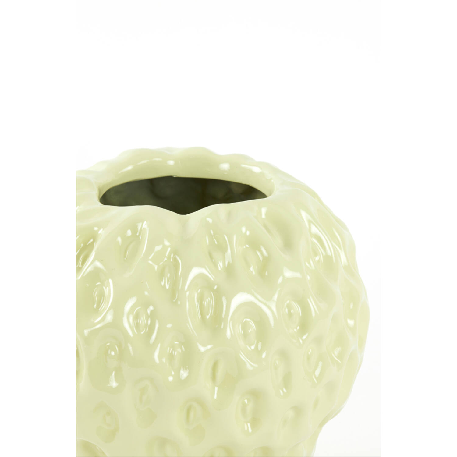 Dekovase Vase STRAWBERRY von Light & Living Blumenvase Bodenvase Glänzend Gelb 35x34x33 cm