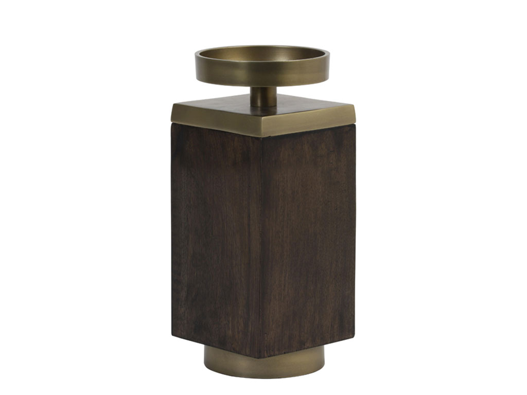 Kerzenständer BURATA von Light & Living Kerzenhalter 12x12x28 cm Braun/Bronze