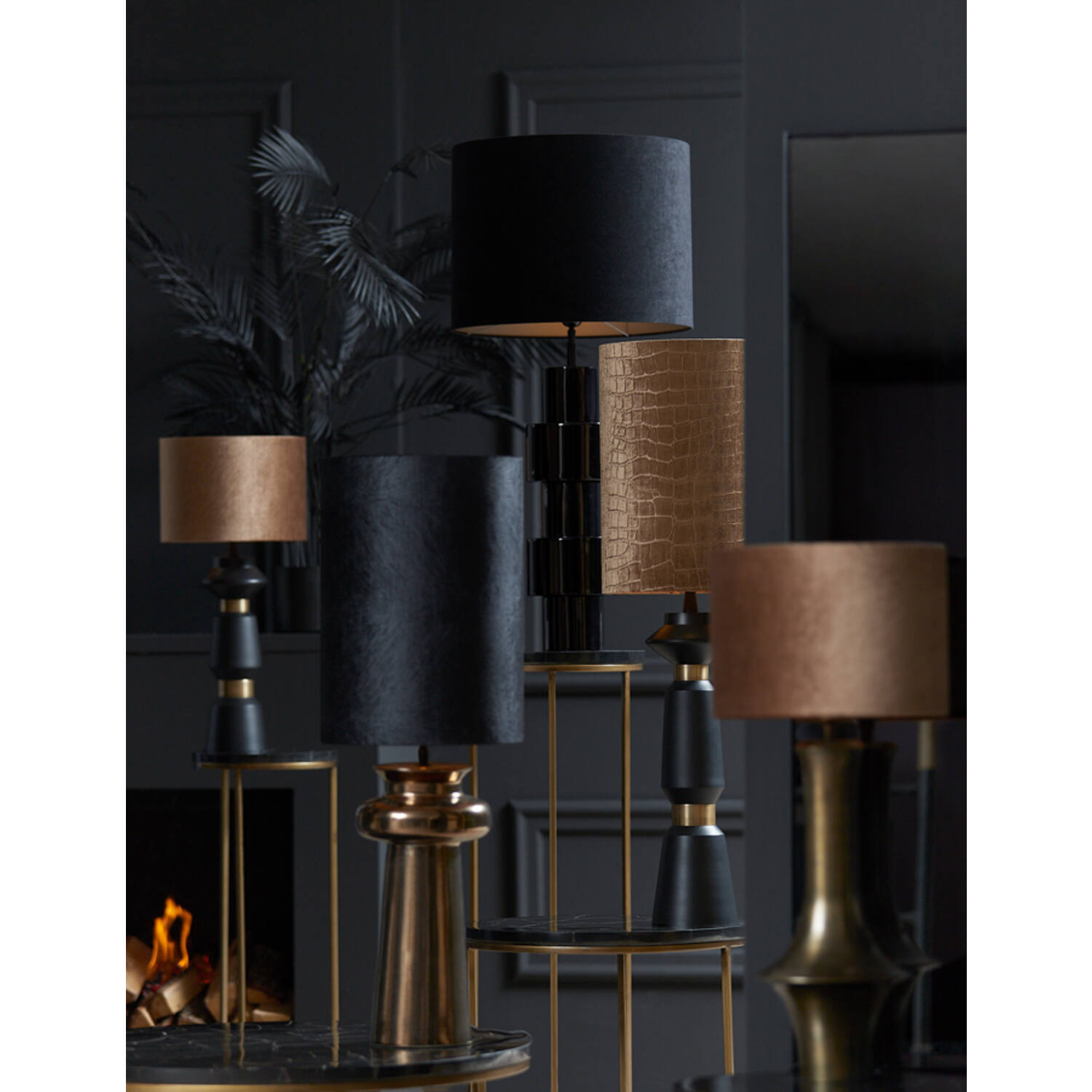 Tischleuchte Lampenfuß ILVAR von Light & Living Ø16x57 cm Lampe matt schwarz+antik bronze
