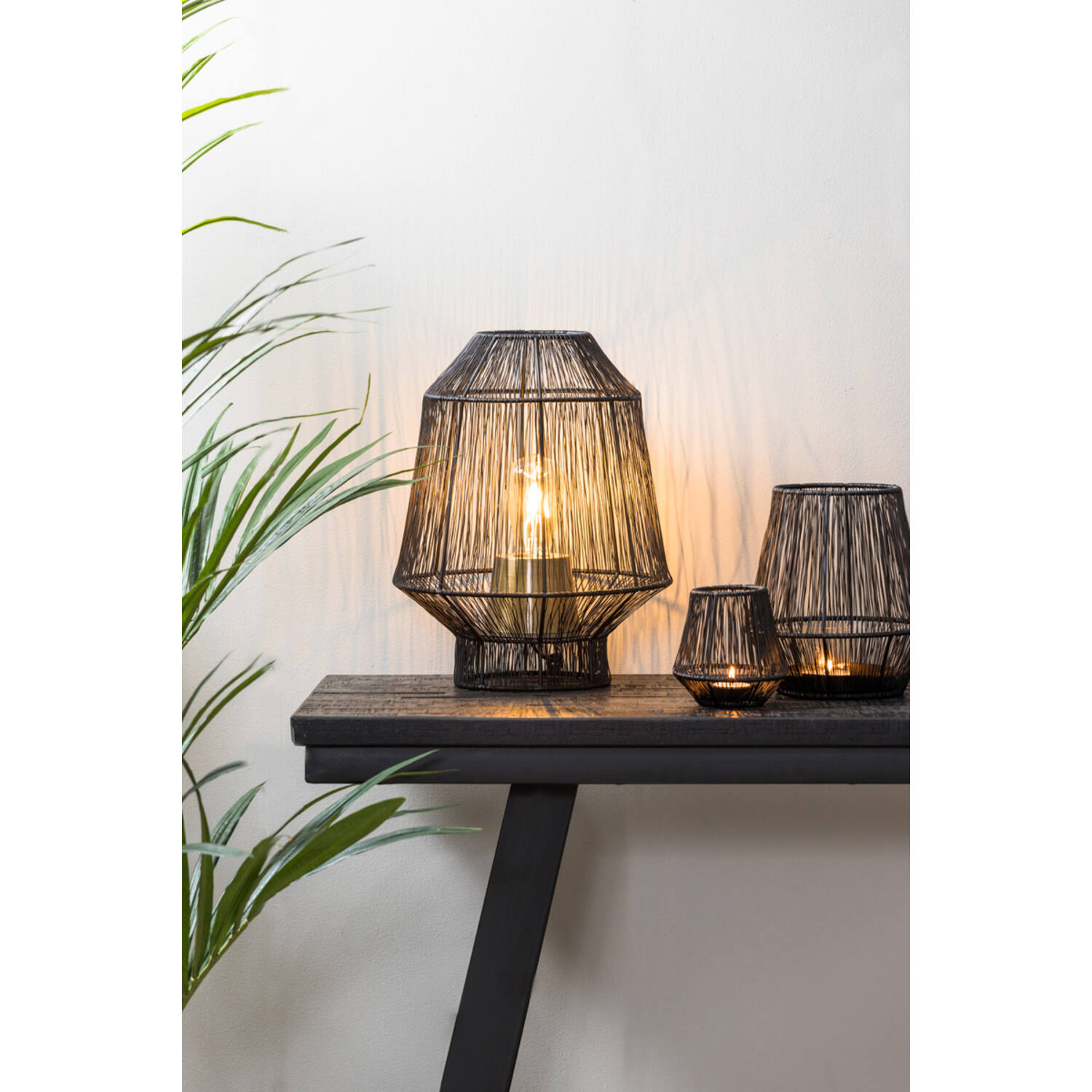 Tischleuchte Lampe VITORA von Light & Living Ø30x38 cm Matt Schwarz
