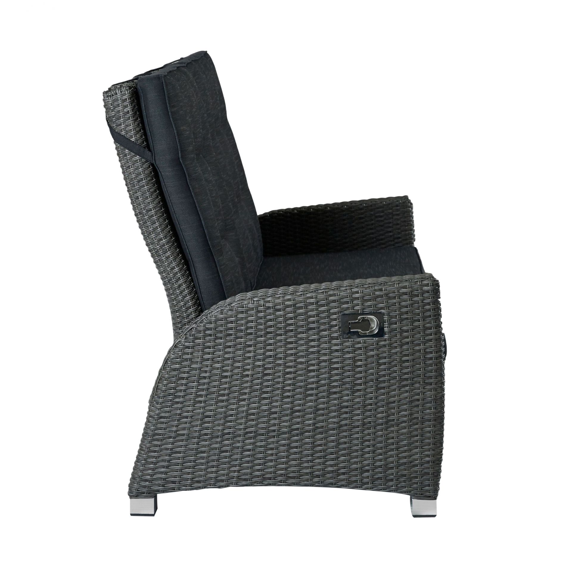 Living 2er Sofa Kansas Relaxsofa Garten Couch Zweisitzer grau-mix