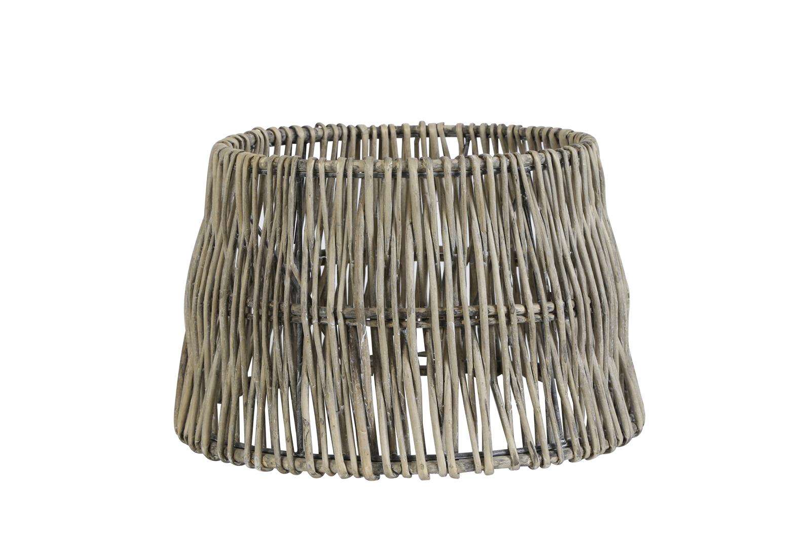Lampenschirm Zylinder ROTAN von Light & Living Ø40cm Rund Rattan Grau