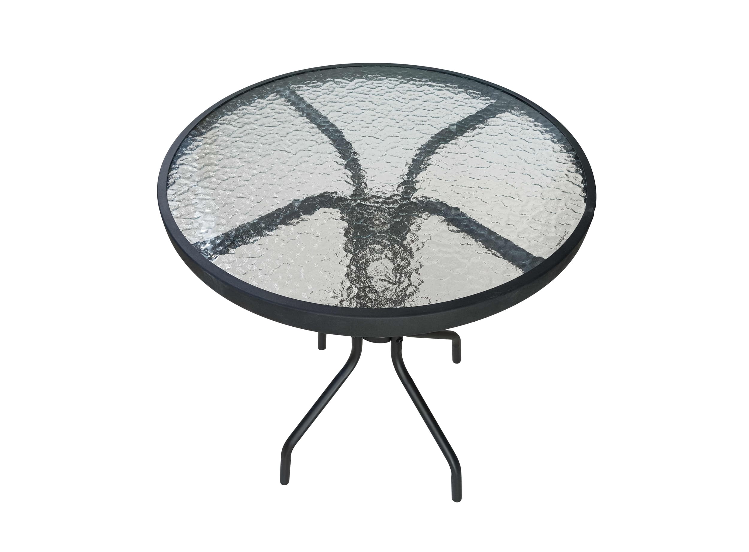 Gartentisch Ibiza Balkontisch Bistrotisch Ø60cm rund schwarz Metall/Glas