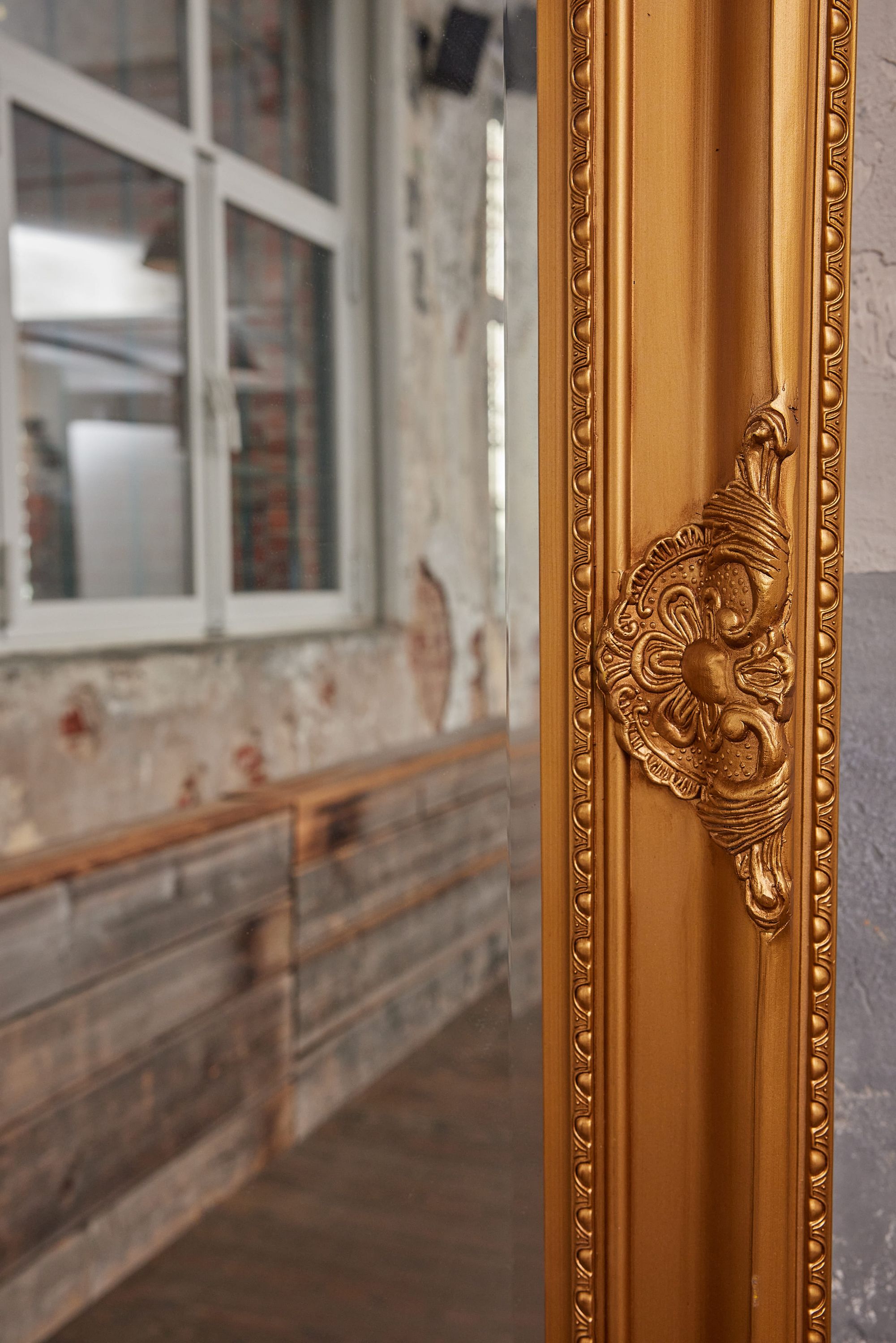 Wandspiegel Barock XXL Spiegel Gold 200 x 100 cm Antik-Stil Ganzkörperspiegel