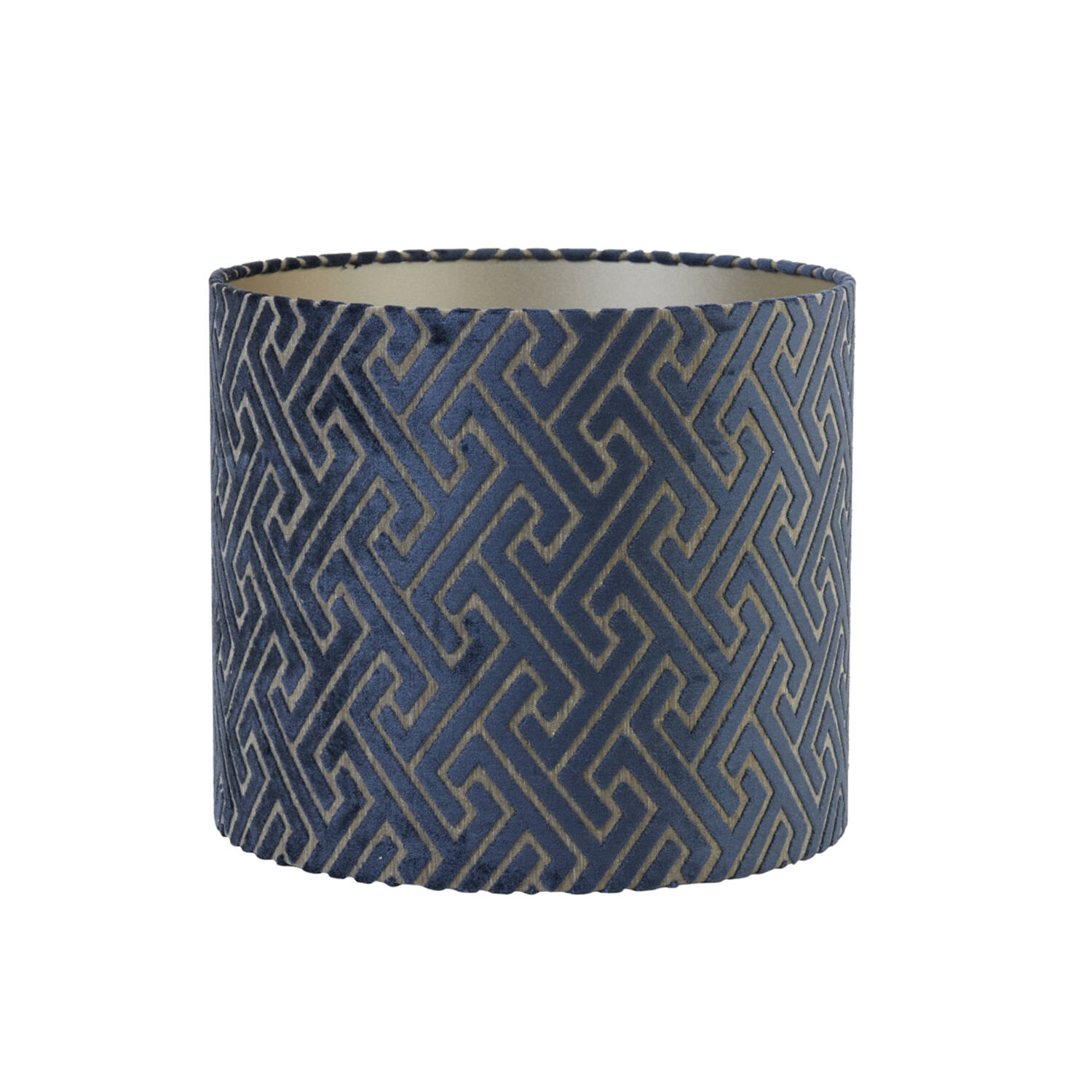Lampenschirm Zylinder MAZE von Light & Living dunkelblau-taupe Ø35x30 cm