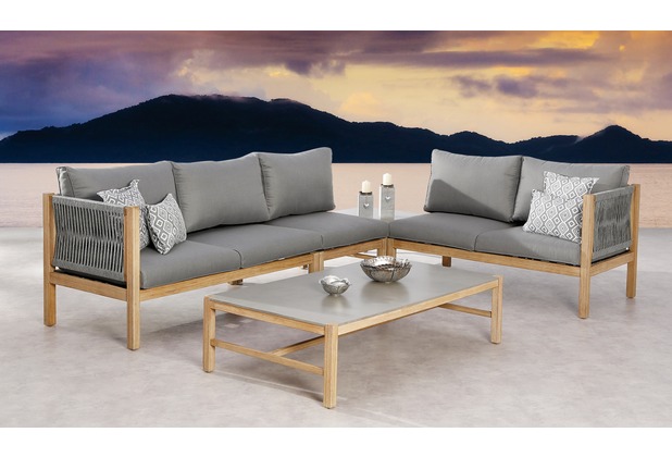 Best Lounge Tisch Madagaskar 140 x 80 cm Grandis/betongrau Gartentisch