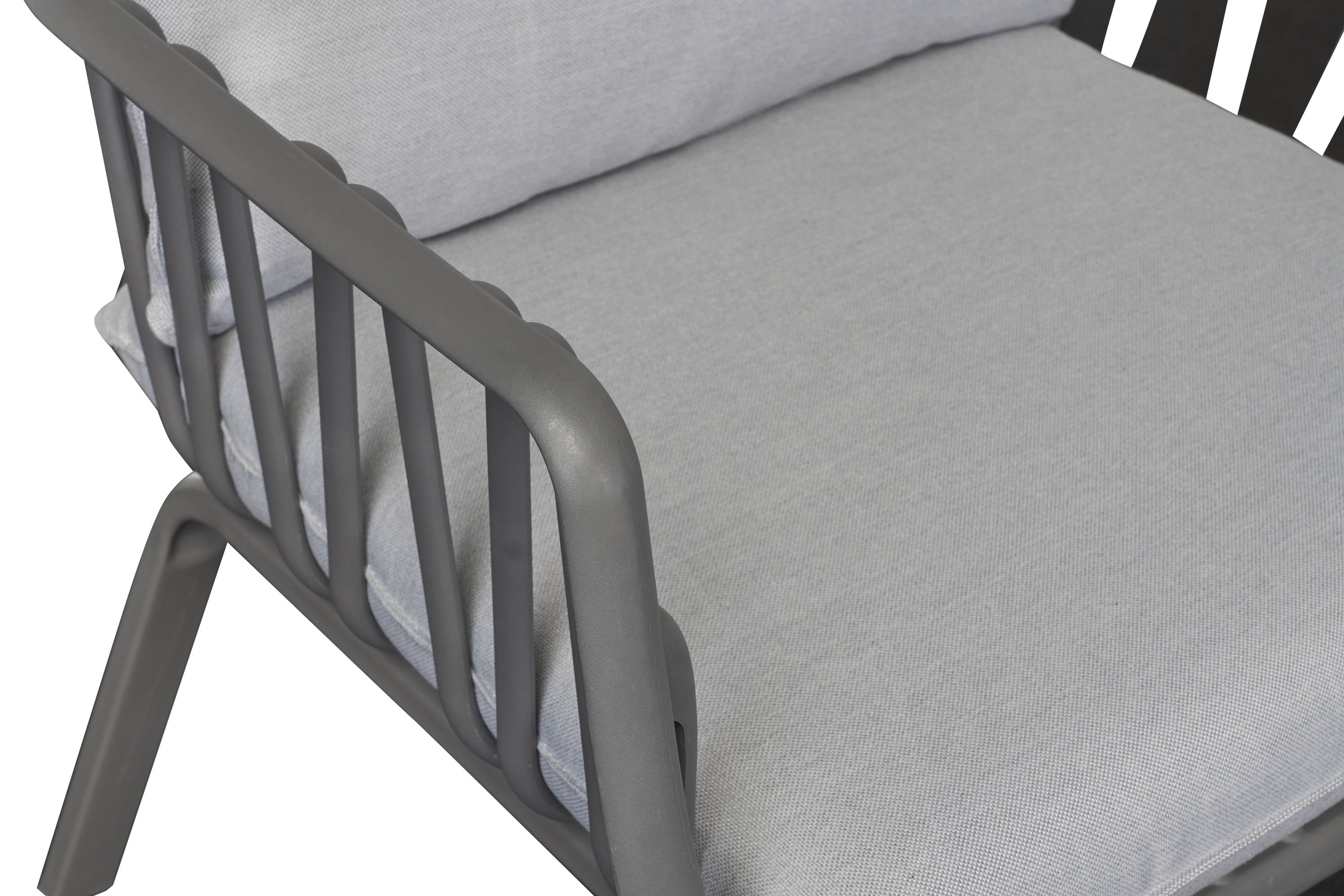 Lounge Set 4tlg. Moroni Loungemöbel Sitzgruppe Gartenlounge Loungeecke Grau