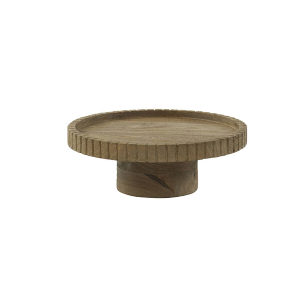 Schale auf Fuß CALETA von Light & Living Ø38x13 cm Servierplatte Holz Braun