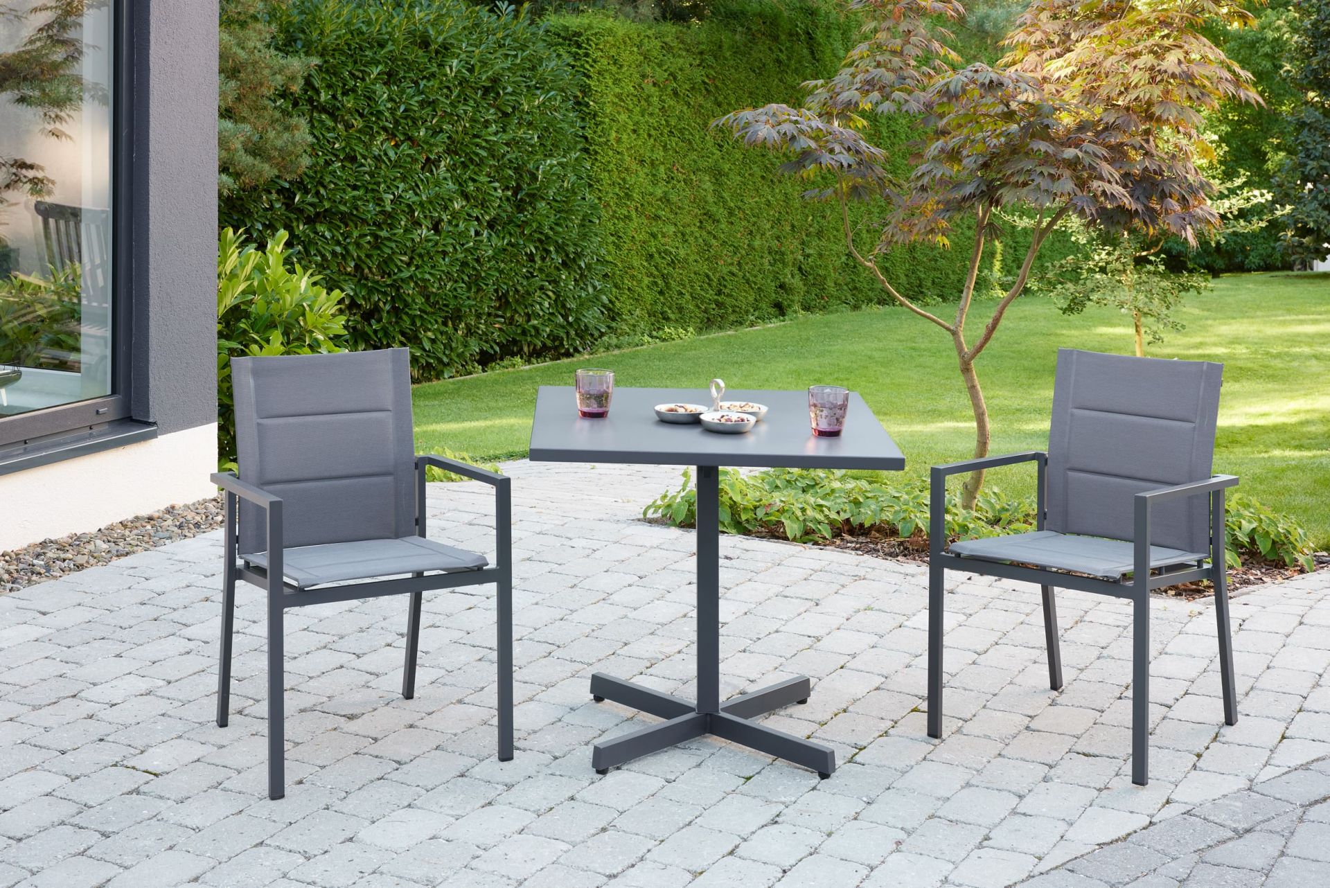 Gartentisch Berlin Balkontisch Bistrotisch klappbar 70x70cm anthrazit
