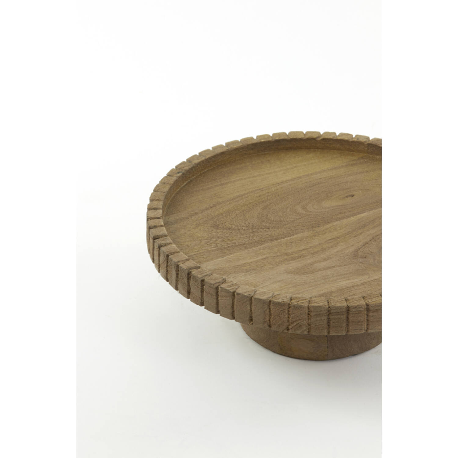 Schale auf Fuß CALETA von Light & Living Ø38x13 cm Servierplatte Holz Braun