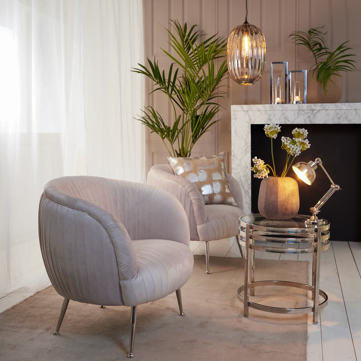 Laterne Windlicht mit Henkel JELCO von Light & Living Kerzenhalter 15x40 cm Nickel/Glas